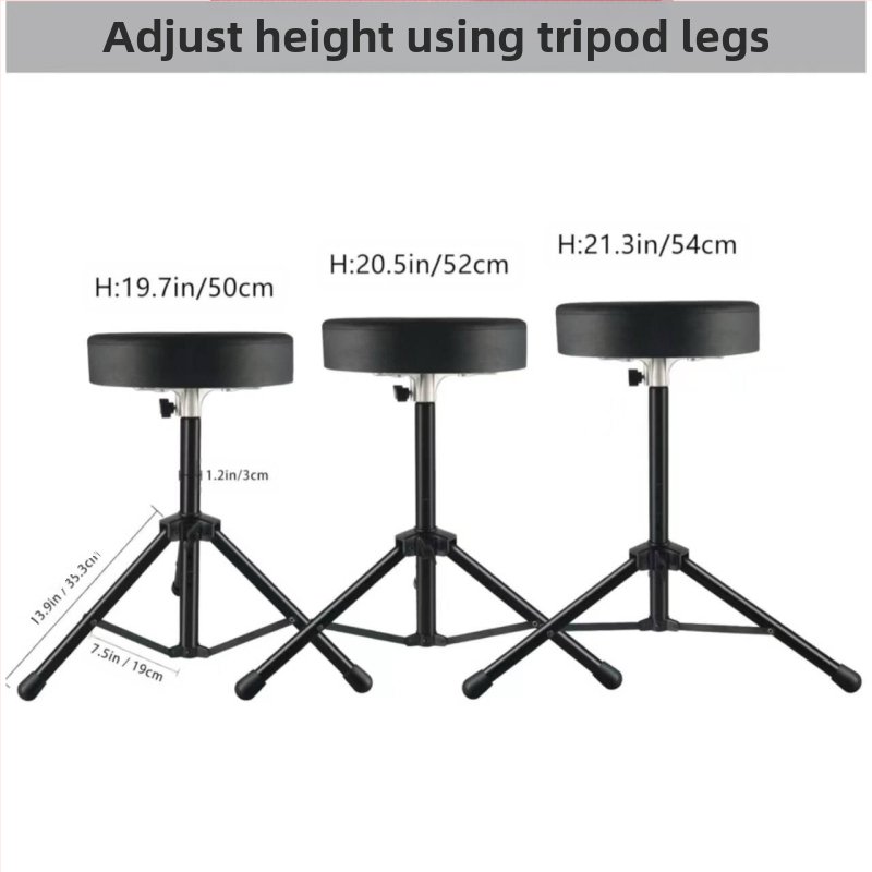 Stolička na bubny, otočná, zosilnená verzia pre dospelých a deti, železná konštrukcia, príslušenstvo pre západné bicie