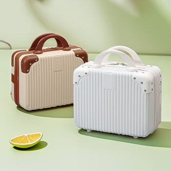 Kompaktiškas lagaminas ir mini kosmetinė su USB jungtimi, ABS+PC korpusas, atsparus vandeniui, apsauga nuo vagystės, universaliųjų ratų