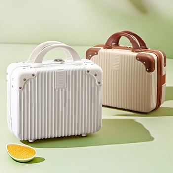 Kompaktiškas lagaminas ir mini kosmetinė su USB jungtimi, ABS+PC korpusas, atsparus vandeniui, apsauga nuo vagystės, universaliųjų ratų