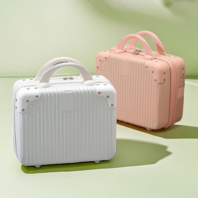 Kompaktiškas lagaminas ir mini kosmetinė su USB jungtimi, ABS+PC korpusas, atsparus vandeniui, apsauga nuo vagystės, universaliųjų ratų