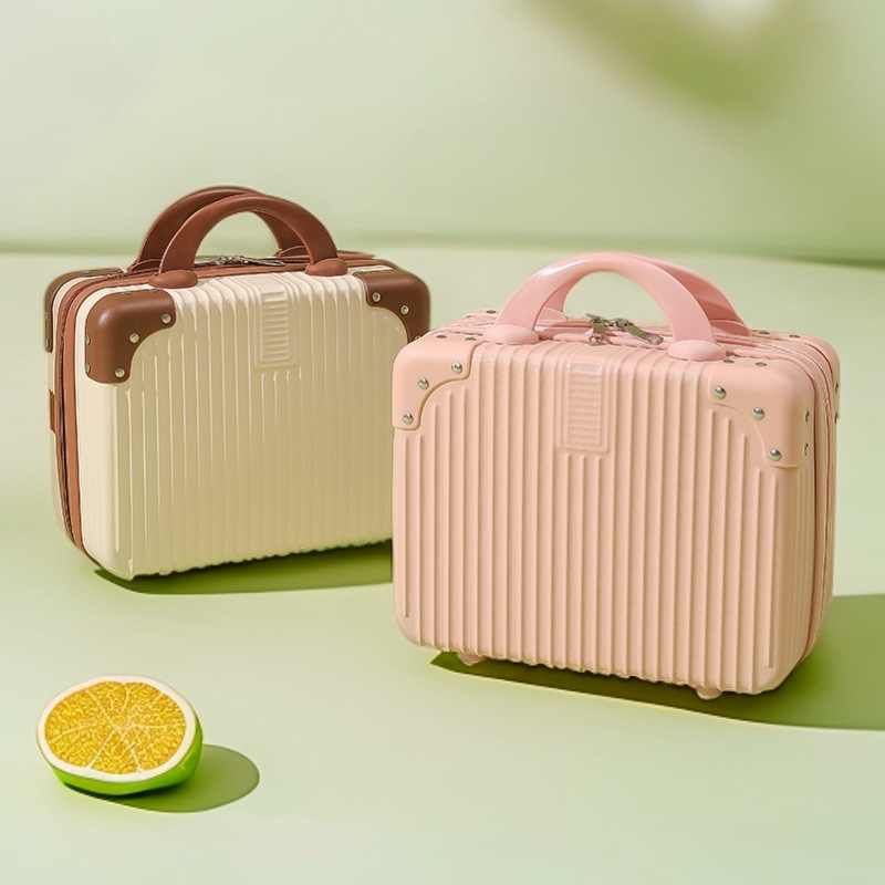 Kompaktiškas lagaminas ir mini kosmetinė su USB jungtimi, ABS+PC korpusas, atsparus vandeniui, apsauga nuo vagystės, universaliųjų ratų