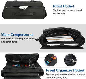 Ανδρική τσάντα messenger για φορητό υπολογιστή – νάιλον, αντοχή σε σεισμικές δονήσεις, κλείσιμο με φερμουάρ, λαβή μεταφοράς, θήκη διαβατηρίου για επαγγελματικά ταξίδια