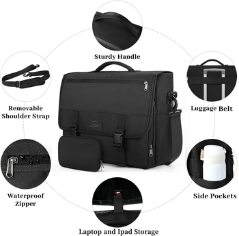 Ανδρική τσάντα messenger για φορητό υπολογιστή – νάιλον, αντοχή σε σεισμικές δονήσεις, κλείσιμο με φερμουάρ, λαβή μεταφοράς, θήκη διαβατηρίου για επαγγελματικά ταξίδια