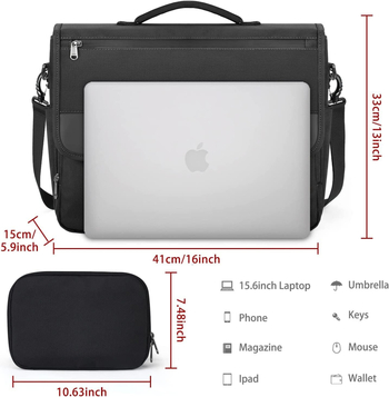 Ανδρική τσάντα messenger για φορητό υπολογιστή – νάιλον, αντοχή σε σεισμικές δονήσεις, κλείσιμο με φερμουάρ, λαβή μεταφοράς, θήκη διαβατηρίου για επαγγελματικά ταξίδια