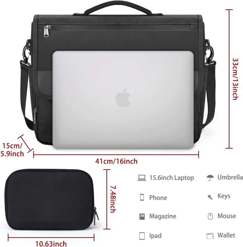 Pánska taška na notebook typu messenger – nylon, seizmická odolnosť, zips, úchyt na nosenie, priehradka na pas, pre obchodné cesty