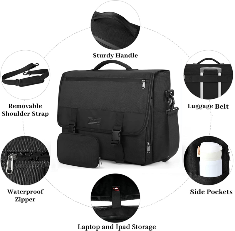 Pánska taška na notebook typu messenger – nylon, seizmická odolnosť, zips, úchyt na nosenie, priehradka na pas, pre obchodné cesty