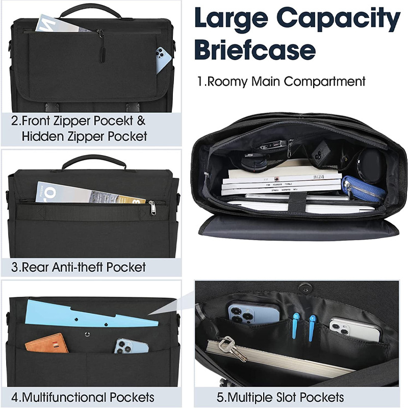 Чанта за лаптоп от Oxford плат, дишаща, подплата от найлон, унисекс