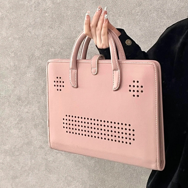 Can Hold ultralengvas PU nešiojamojo kompiuterio dėklas su poliesterio įdaila, miesto paprastumas, 2025 m. pavasaris