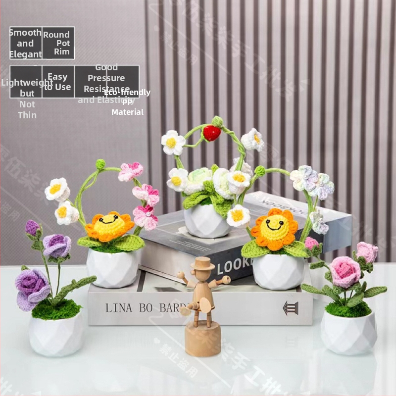 Plastikinis gėlių vazonas su injekciniu liejimu, skirtas staliniam naudojimui, paprastas stilius, tinkama biurui ir namų dekorui.