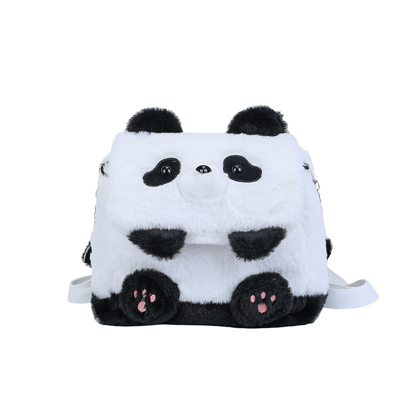 Plyšový batoh s panda vzorom, kapacita 20–35 l, ultra ľahký, do školy