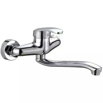 Вграден стенен месингов смесител за топла и студена вода, за кухненска мивка и пералня, въртящ се, керамичен клапан