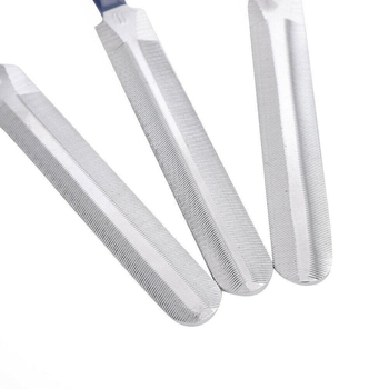 3 dalių rinkinys gitaros šlifavimo failams – nerūdijančio plieno; skirtas elektrinėms, akustinėms gitaroms ir bosui – įrankiai remontui