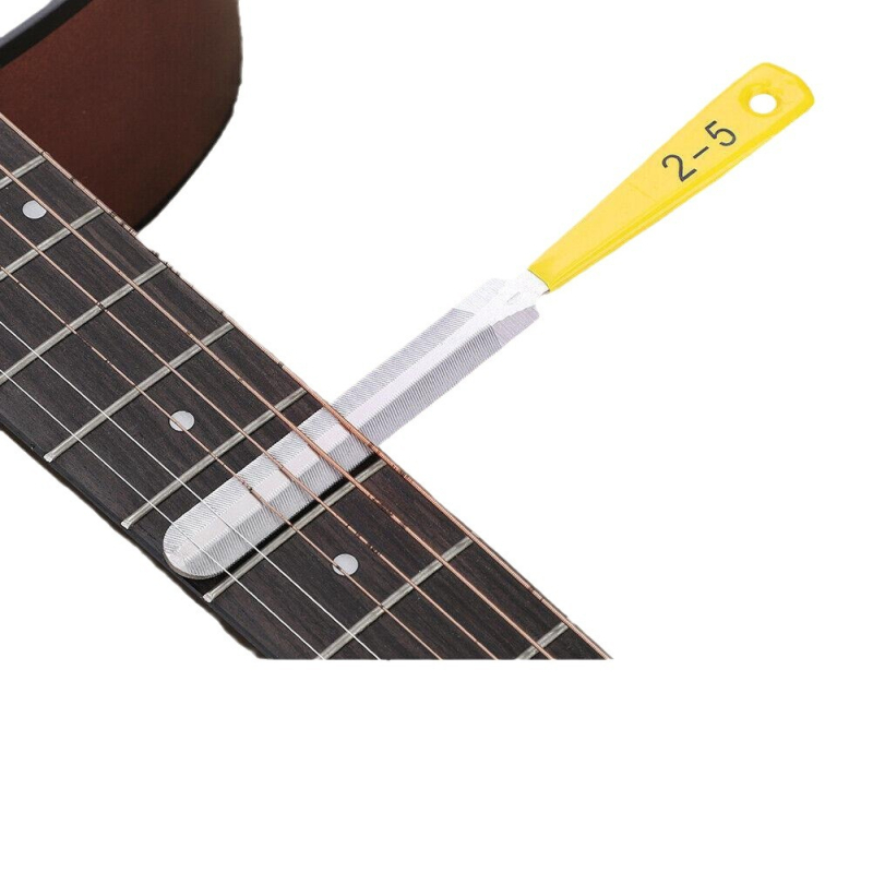 3 dalių rinkinys gitaros šlifavimo failams – nerūdijančio plieno; skirtas elektrinėms, akustinėms gitaroms ir bosui – įrankiai remontui