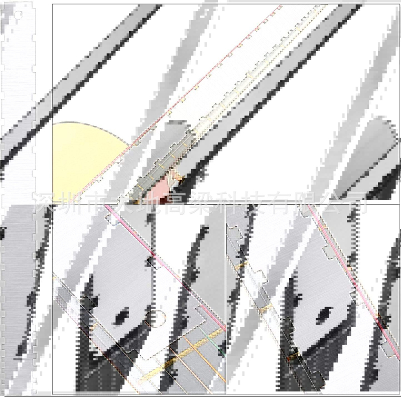 Измервател за пропуск в грифа и фингърборд за китара - неръждаема стомана + пластмаса, съдържа: измервател за пропуск на грифа, пластмасов измерител за разстояние, Т-образен измервател и нивелир