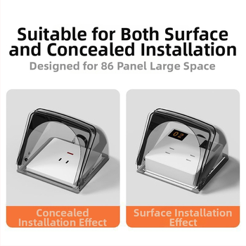 86 tipo lauko EV įkrovimo kištuko vandeniui atspari dėžė su ištraukiamu lietaus gaubtu, IP24, plastikinis dangtis