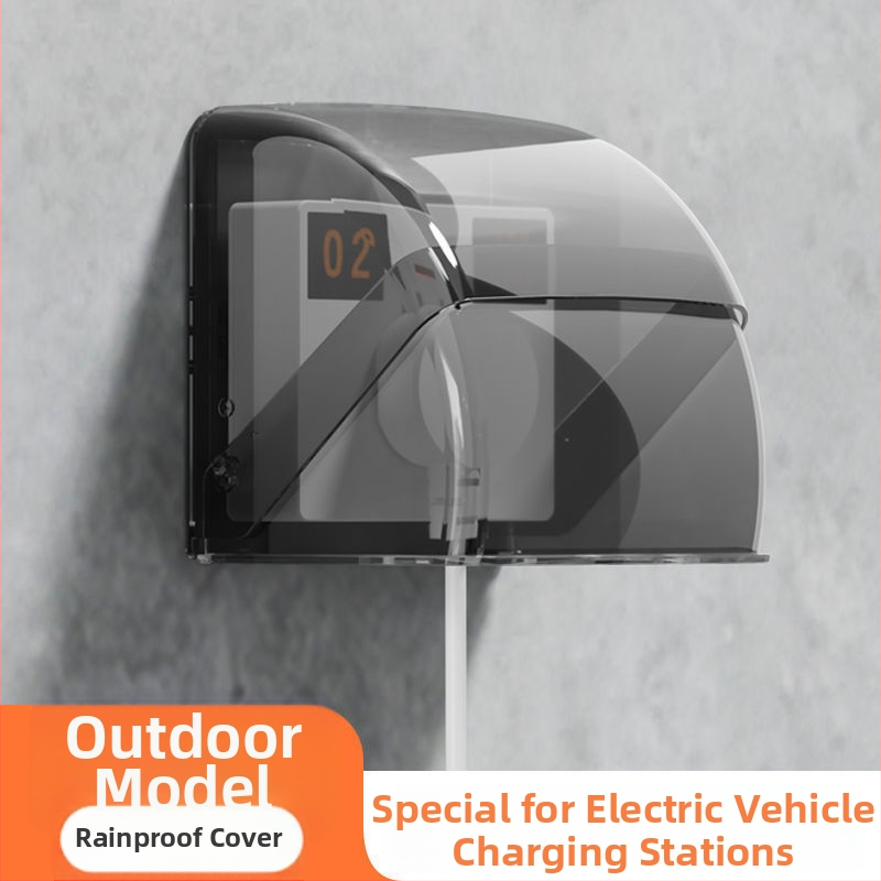 86 tipo lauko EV įkrovimo kištuko vandeniui atspari dėžė su ištraukiamu lietaus gaubtu, IP24, plastikinis dangtis