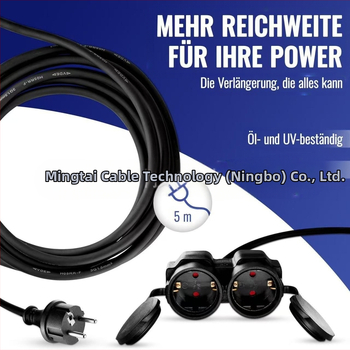 MT Y formos pratęsimo laidas su dviem kištukais, lauko naudojimui atsparus vandeniui, PVC apvalkalas, CE sertifikatas, 3C 2011010101472172