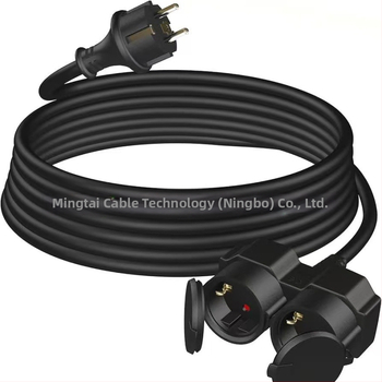 MT Y formos pratęsimo laidas su dviem kištukais, lauko naudojimui atsparus vandeniui, PVC apvalkalas, CE sertifikatas, 3C 2011010101472172