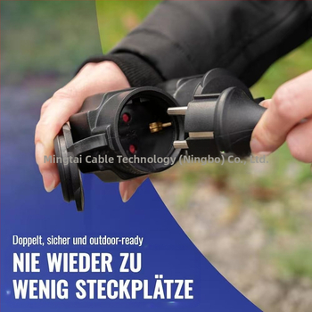 MT Y formos pratęsimo laidas su dviem kištukais, lauko naudojimui atsparus vandeniui, PVC apvalkalas, CE sertifikatas, 3C 2011010101472172