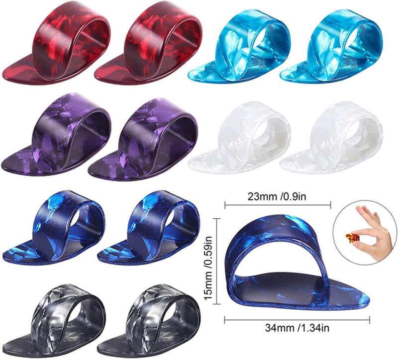 Celuloidiniai gitaros pirštų pikai nykščiui ir rodyklei