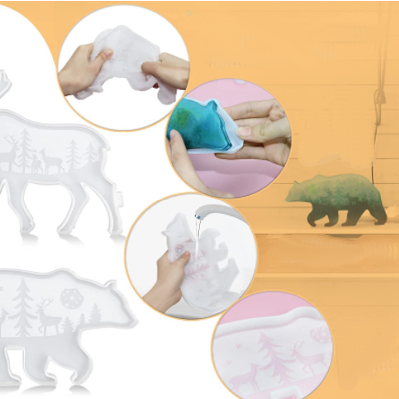 Силиконова форма за печене с форма на мечка, неравна форма, за DIY декорации