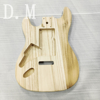 Σώμα ηλεκτρικής κιθάρας ST για αριστερόχειρες, μοντέλο 107, ξύλο παουλόβνια, DIY τροποποιήσιμο μοτίβο βαφής, συσκευασία χαρτόκουτο
