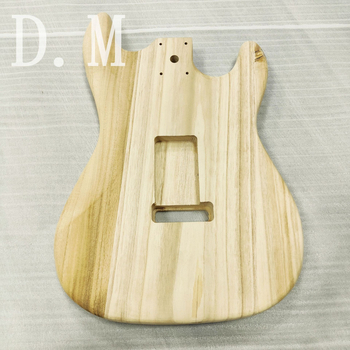 Σώμα ηλεκτρικής κιθάρας ST για αριστερόχειρες, μοντέλο 107, ξύλο παουλόβνια, DIY τροποποιήσιμο μοτίβο βαφής, συσκευασία χαρτόκουτο