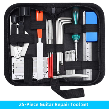 Sada nástrojov na opravu gitár JT-025 pre akustické gitary | kov-plastová konštrukcia | 25 dielov