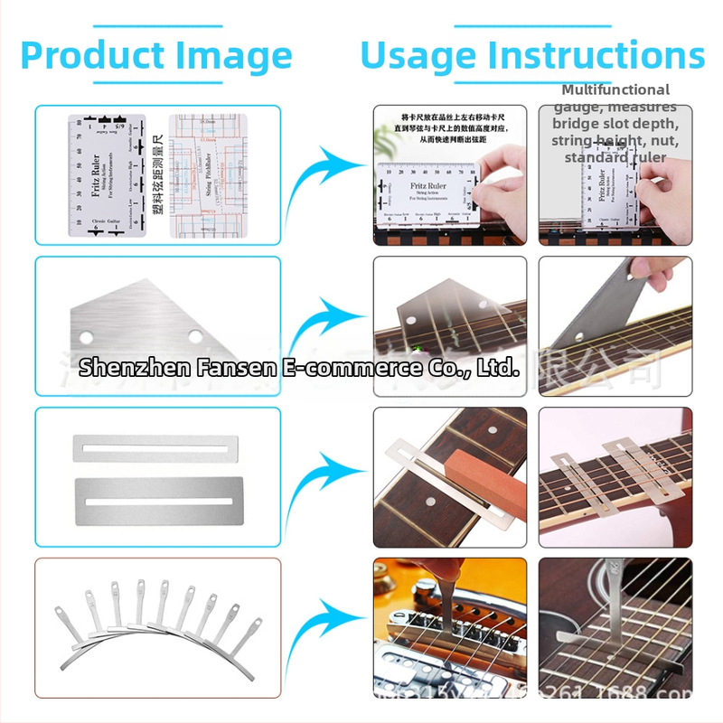 Sada nástrojov na opravu gitár JT-025 pre akustické gitary | kov-plastová konštrukcia | 25 dielov