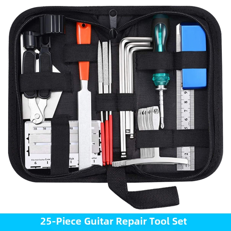 Sada nástrojov na opravu gitár JT-025 pre akustické gitary | kov-plastová konštrukcia | 25 dielov