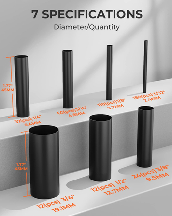 Σετ σωληνώσεων θερμοσυσκόνησης, 400 τεμάχια, αναλογία 3:1, συγκολλημένος εσωτερικός επενδύτης, θαλάσσια κατηγορία