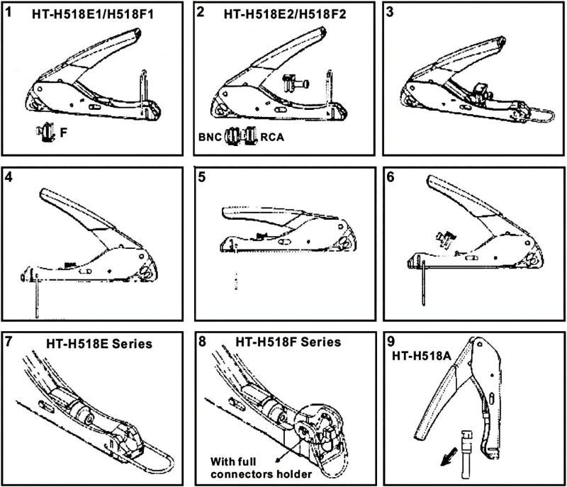 Set alata za kompresijski krimp koaksijalni kabel RG6 RG59