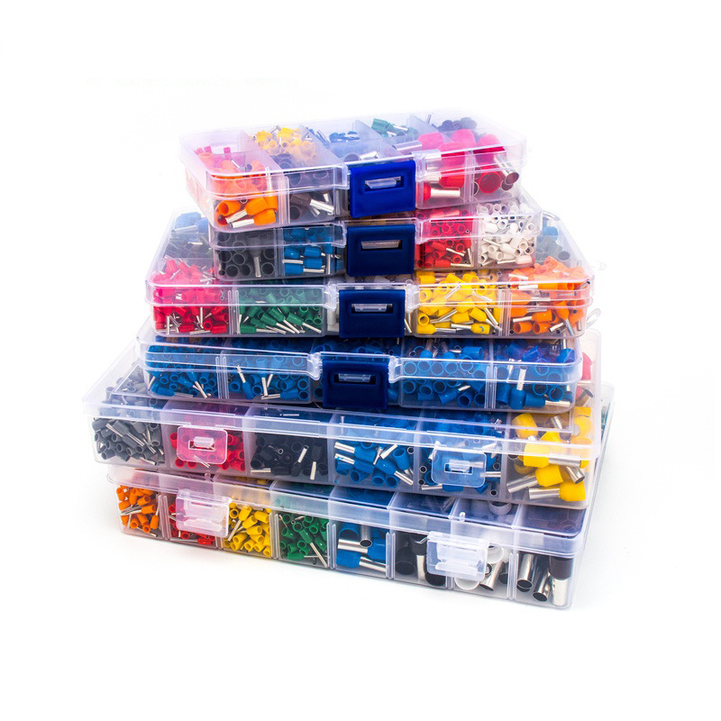 Set terminálov crimp typu s rúrkou, 1200 ks, v krabici, SHENGDAXING, model 1200PCs terminal, pre elektrické rozvody