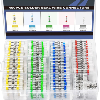 Vodo-odolný krúžkový terminál so smrštiteľnou izoláciou, v krabici, 1 jadro, polyolefín izolácia, pre elektrické a elektronické zariadenia
