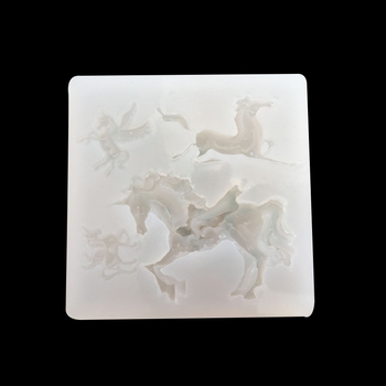 Φόρμα σιλικόνης για fondant με σχέδια μονόκερος και Πήγασος, τετράγωνη φόρμα ψησίματος, Daily use