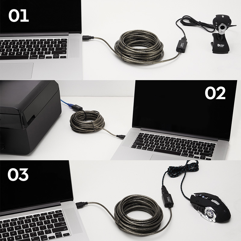 USB удължителен кабел, конектор USB A мъжки към USB A женски, медна сърцевина, медни кабели, съвместим с различни компютри, тегло 0.7 кг