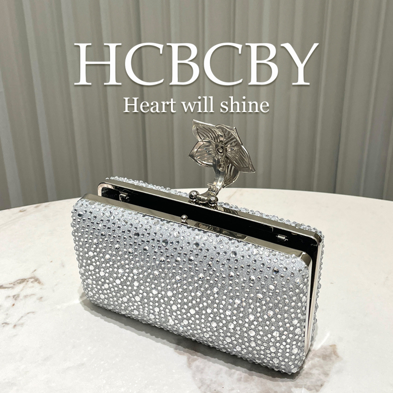 Vakara soma ar kristāliem, kvadrātformas, aizslēga aizvērums, poliestera materiāls