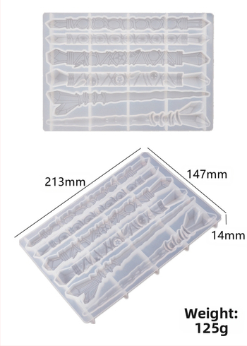 Καλούπι σιλικόνης για εποξειδική ρητίνη – ακανόνιστο καλούπι κέικ με μοτίβο μαγικής ράβδου και καρφί μαλλιών