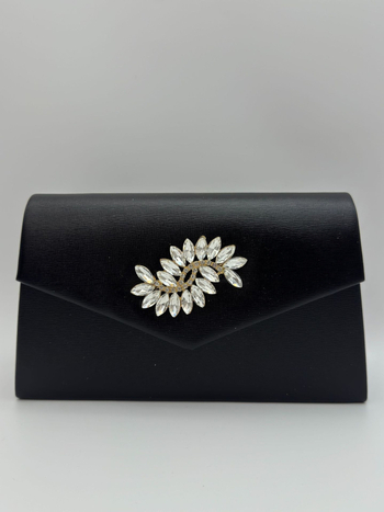 Вечерна клъч чанта PU – хоризонтална квадратна форма, магнитно закопчаване, вътрешен джоб за мобилен телефон, полиестрова подплата