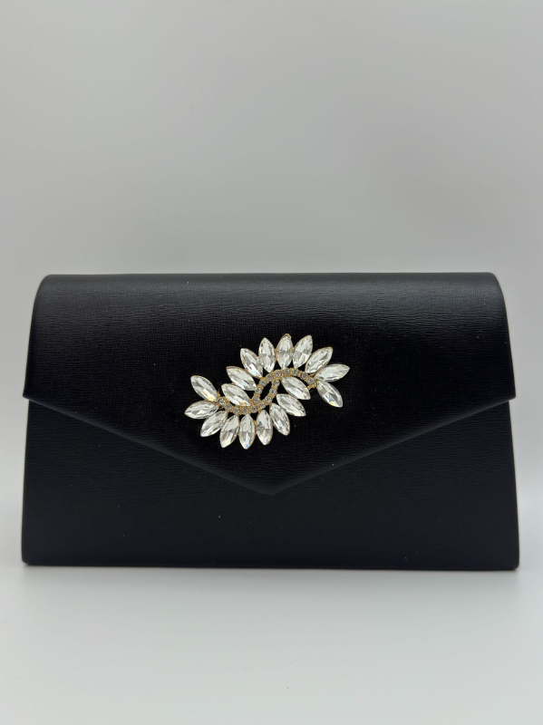 Вечерна клъч чанта PU – хоризонтална квадратна форма, магнитно закопчаване, вътрешен джоб за мобилен телефон, полиестрова подплата