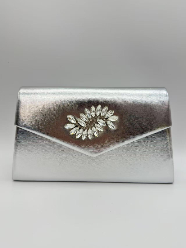 Вечерна клъч чанта PU – хоризонтална квадратна форма, магнитно закопчаване, вътрешен джоб за мобилен телефон, полиестрова подплата