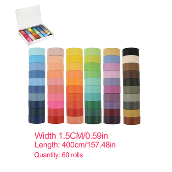 Washi juostelių rinkinys dienoraščiui ir scrapbookingui — 40/60 ritinių, popierinė bazė, tipas: Washi