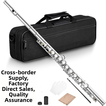 Φλάουτο με 16 πλήκτρα κλειστής οπής, Κλειδί C, ασημί επικάλυψη και επινικελωμένο σώμα από λευκό χαλκό