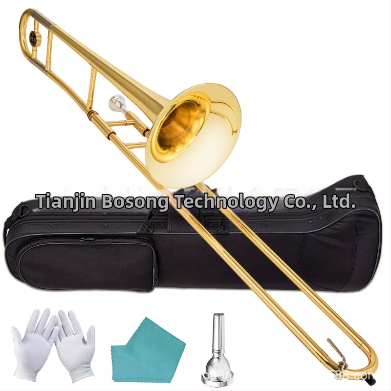 ADDIE алто тромбон за начинаещи, тоналност E-flat до B-flat, среден регистър E-down, лаково златно покритие