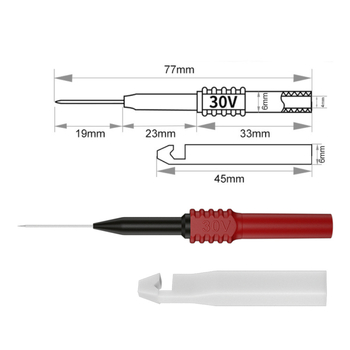 Σετ δοκιμαστικών αγωγών 35 τεμαχίων με κλιπ αλιγάτορα και δοκιμαστικές βελόνες σε πλαστικό κουτί, μονωτικό υλικό: PVC/PA/χαλκός/ανοξείδωτος χάλυβας