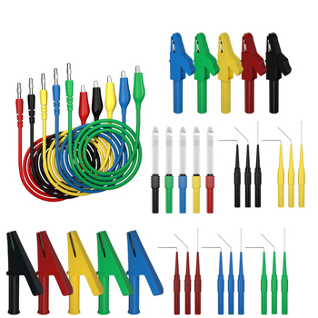 Σετ δοκιμαστικών αγωγών 35 τεμαχίων με κλιπ αλιγάτορα και δοκιμαστικές βελόνες σε πλαστικό κουτί, μονωτικό υλικό: PVC/PA/χαλκός/ανοξείδωτος χάλυβας