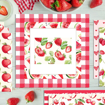 Φρουτοθεματικό καρτούν φόντο για scrapbooking, υλικό από συνθετικά υλικά