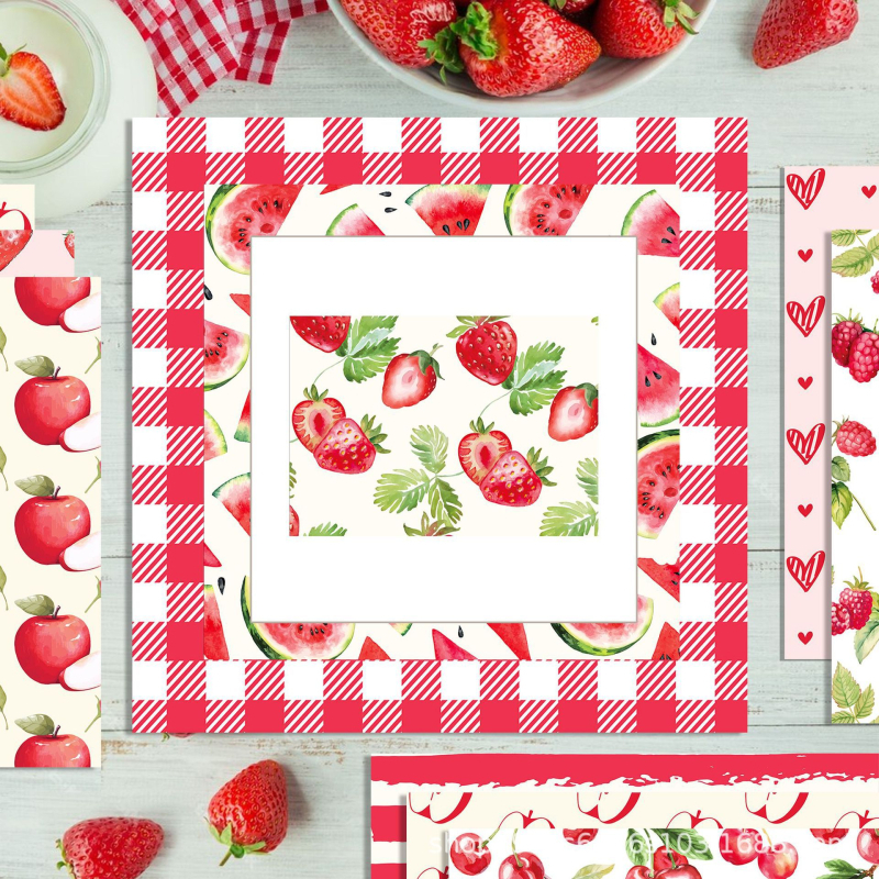 Φρουτοθεματικό καρτούν φόντο για scrapbooking, υλικό από συνθετικά υλικά