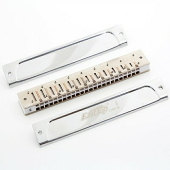 Αρμονίκα 24 τρύπες, πολυφωνική, μοντέλο T2406S, κάλυμμα χαλκοχρωμιωμένο, θύρες ήχου από ρητίνη