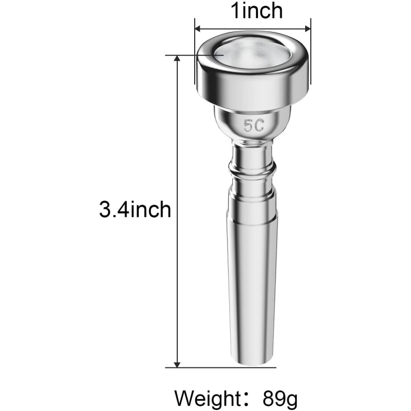 Muștiuc trompetă – design ergonomic pentru economisire efort, nivel studențesc, accesoriu pentru instrumente din alamă